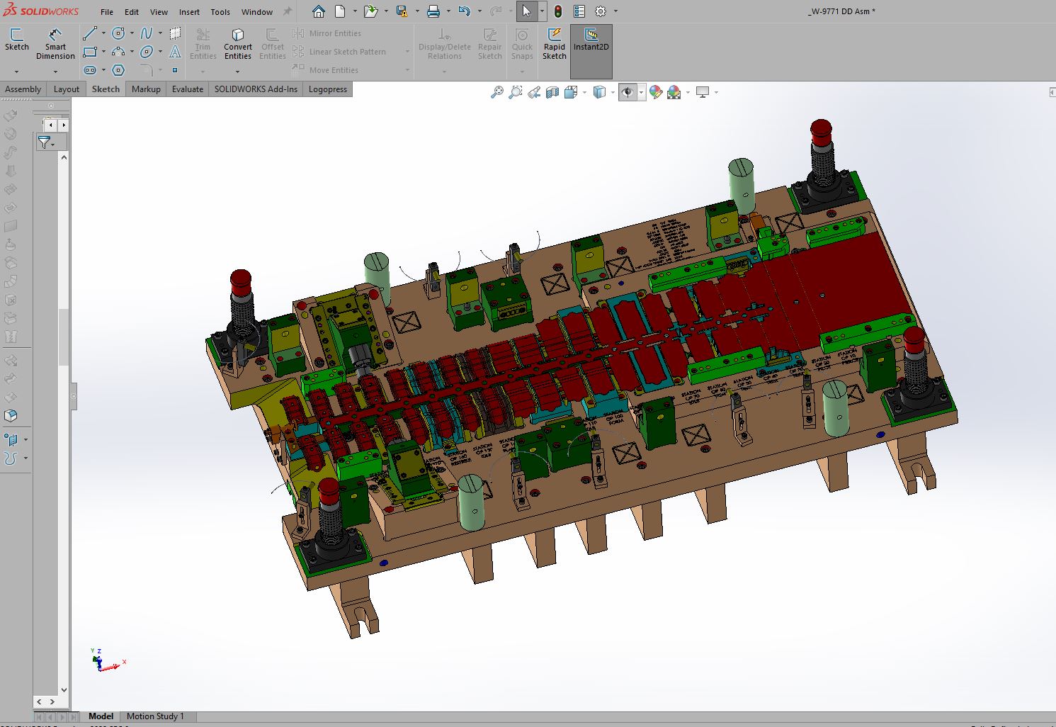 3D Image of a die drawing